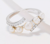 Honora Multi Sterling Silver Cultured Pearl Ring Size 8